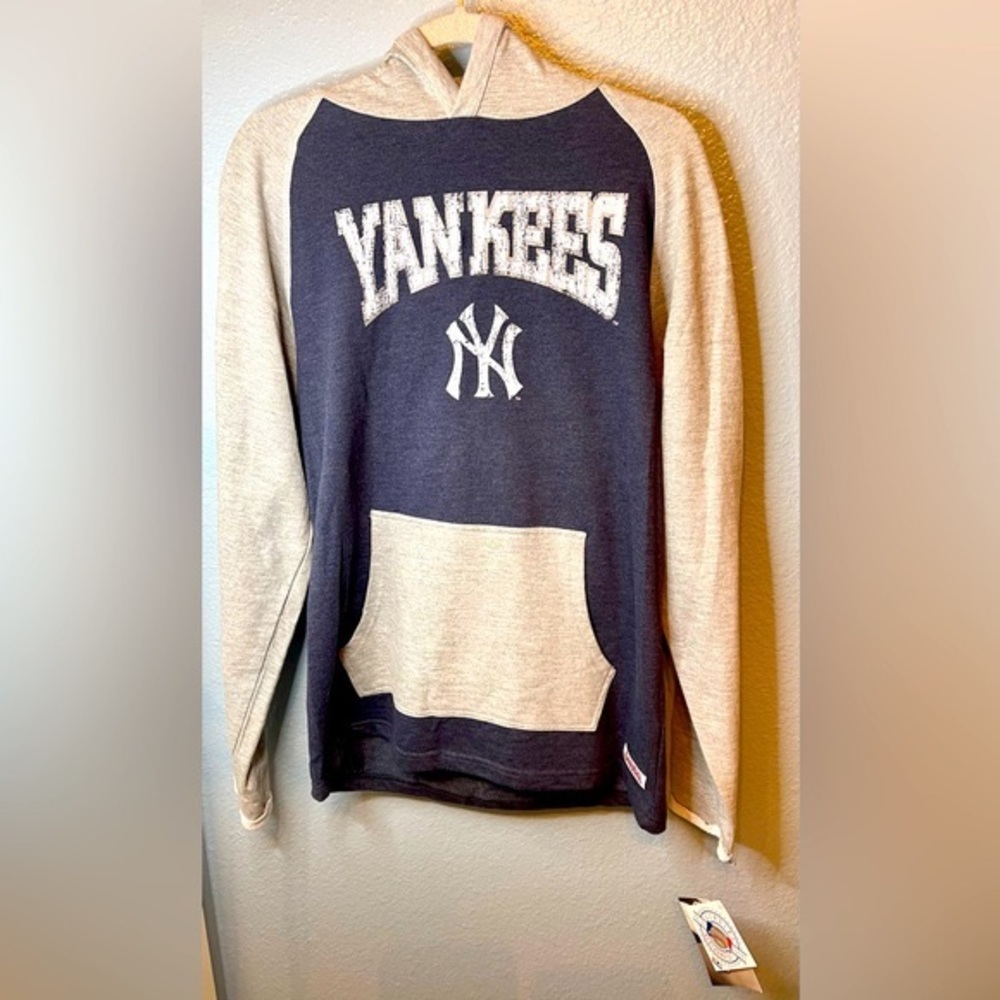 New York Yankees Stitches Pullover Hoodie - Navy/gray